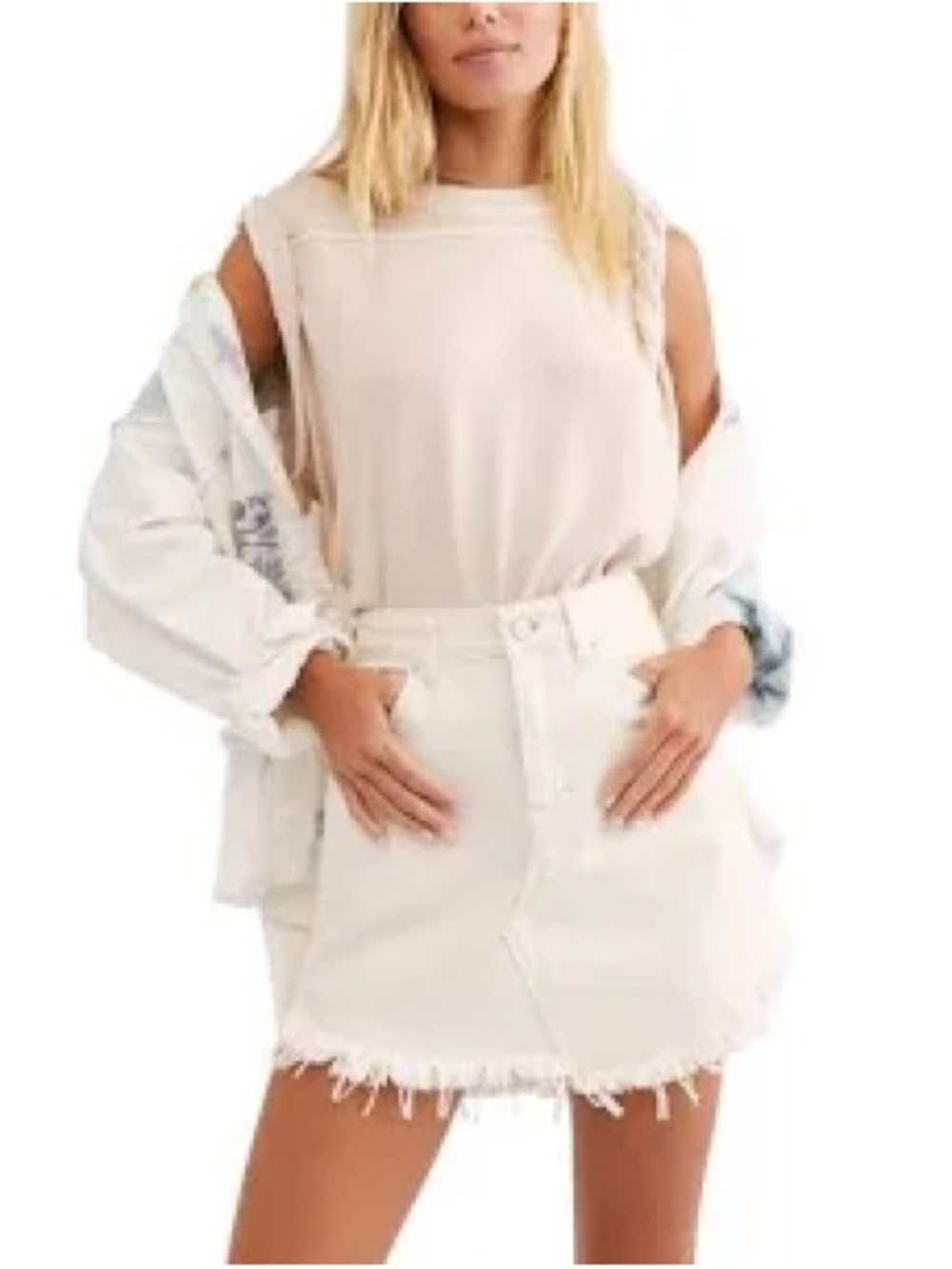 NWT Free People We The Free Bailey Denim Mini Skirt